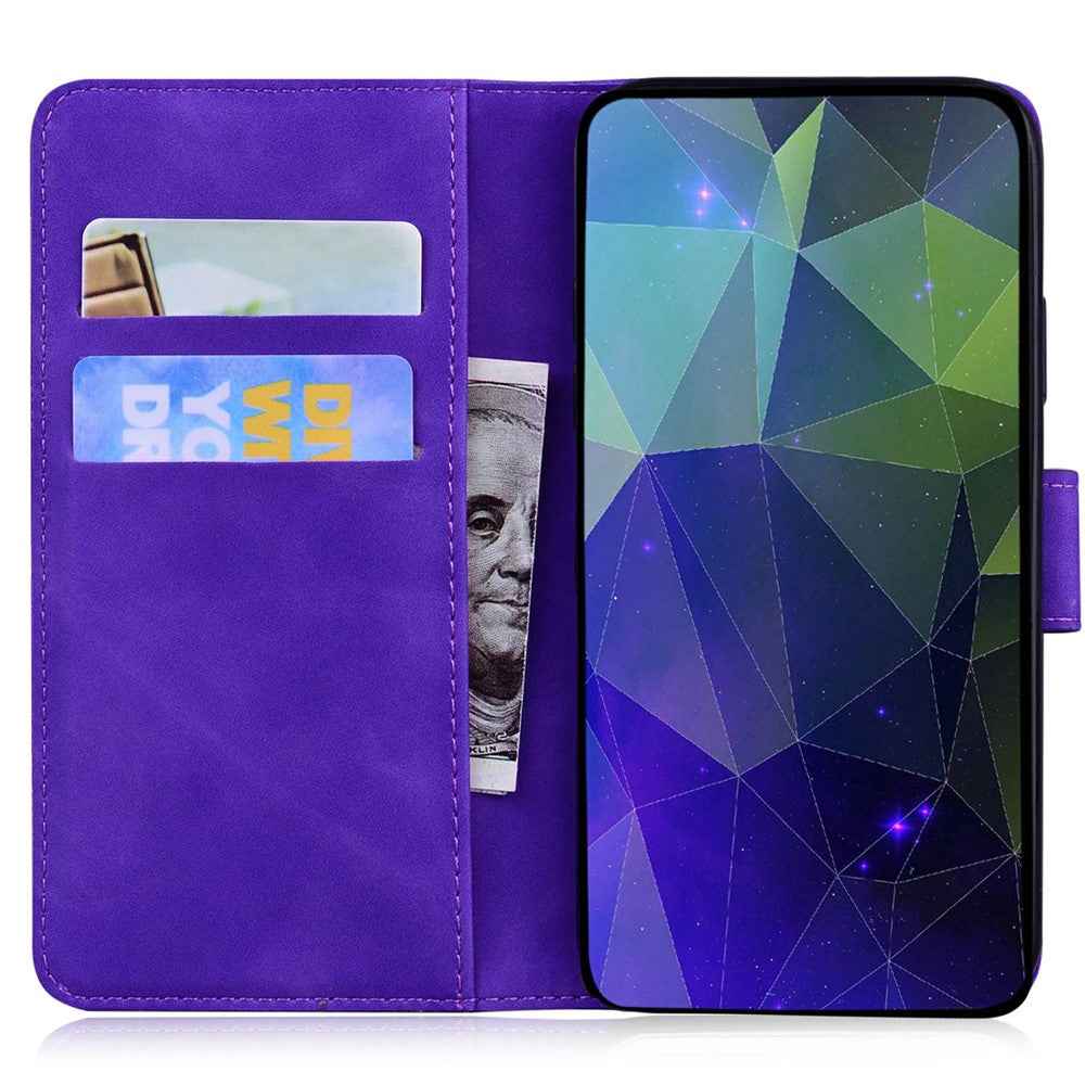 For Samsung Galaxy A57 5G Case Solid Color Leather Wallet Phone Cover - Purple
