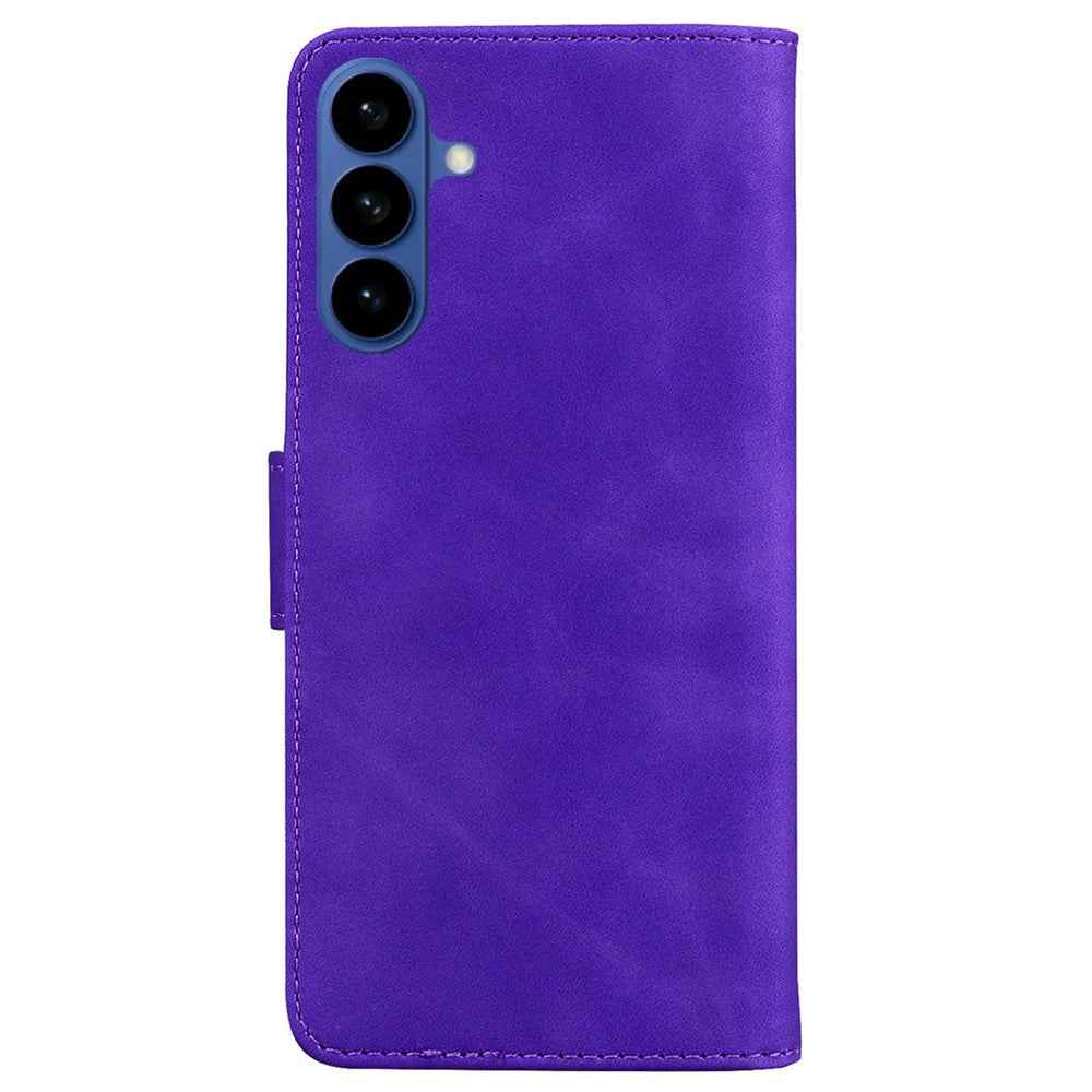 For Samsung Galaxy A57 5G Case Solid Color Leather Wallet Phone Cover - Purple