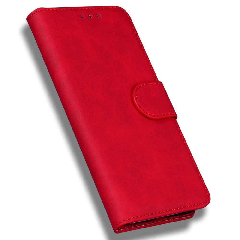 For Samsung Galaxy A57 5G Case Solid Color Leather Wallet Phone Cover - Red