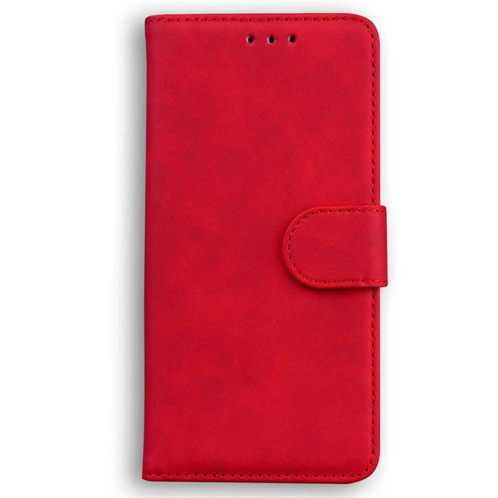 For Samsung Galaxy A57 5G Case Solid Color Leather Wallet Phone Cover - Red