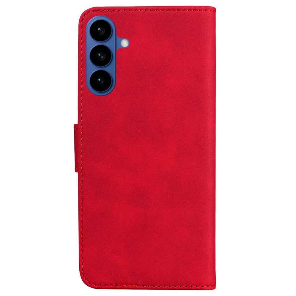For Samsung Galaxy A57 5G Case Solid Color Leather Wallet Phone Cover - Red