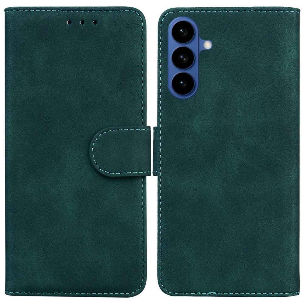 For Samsung Galaxy A57 5G Case Solid Color Leather Wallet Phone Cover - Green