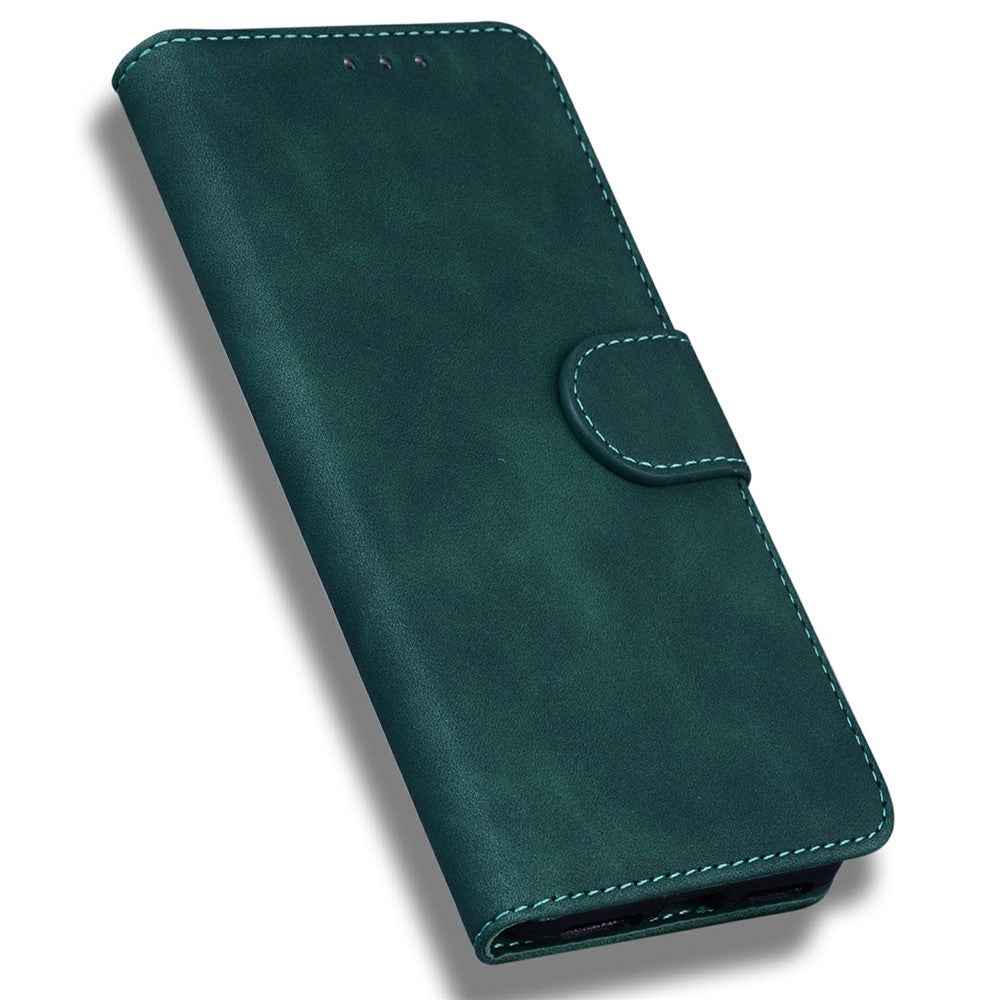 For Samsung Galaxy A57 5G Case Solid Color Leather Wallet Phone Cover - Green