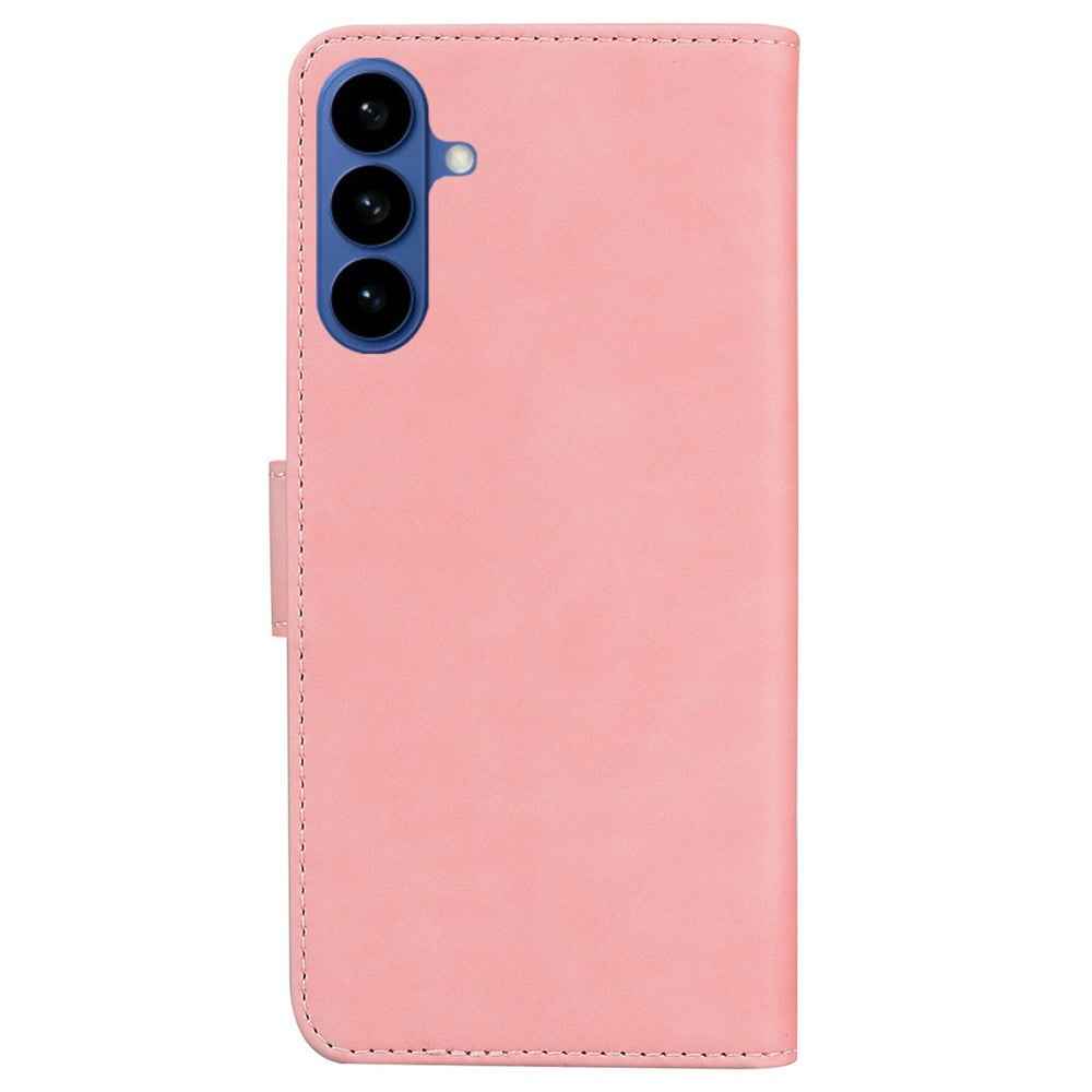 For Samsung Galaxy A57 5G Case Solid Color Leather Wallet Phone Cover - Pink