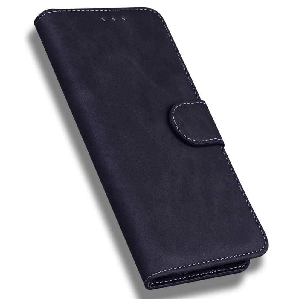 For Samsung Galaxy A57 5G Case Solid Color Leather Wallet Phone Cover - Black