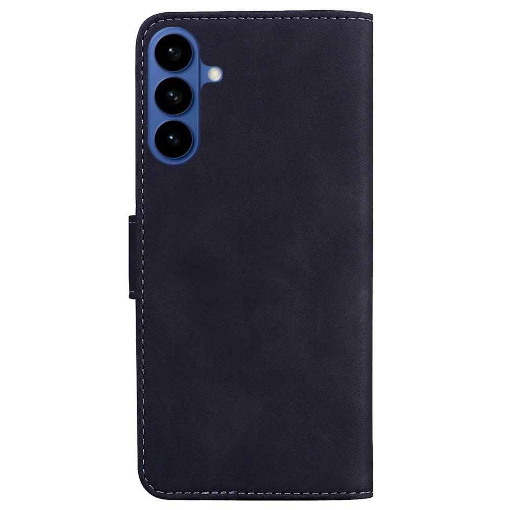 For Samsung Galaxy A57 5G Case Solid Color Leather Wallet Phone Cover - Black