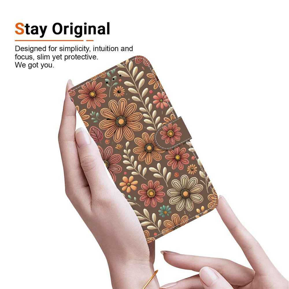 For Samsung Galaxy A57 5G Wallet Case Pattern Printing Leather Stand Phone Cover with Strap - Blossom