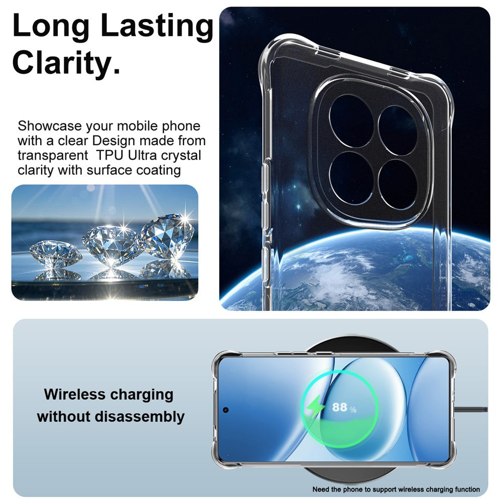 IMAK For Xiaomi Redmi Note 15 Pro 4G (Global) Case TPU Phone Cover Airbag Shockproof Protection - Transparent