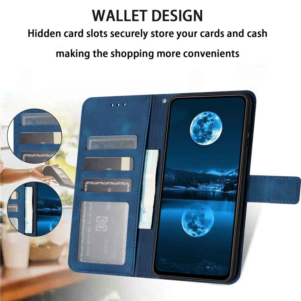 For Samsung Galaxy A57 5G Case Solid Color Leather Wallet Protective Phone Cover - Blue