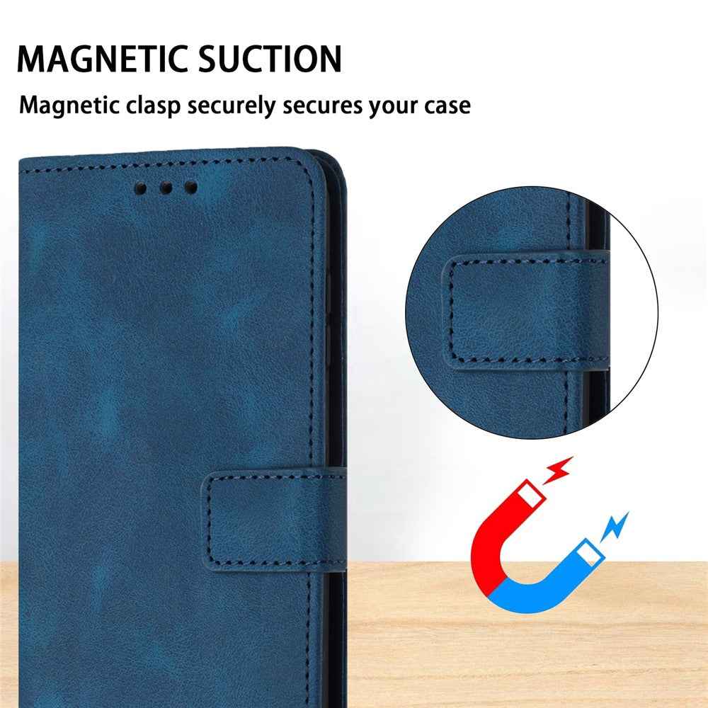 For Samsung Galaxy A57 5G Case Solid Color Leather Wallet Protective Phone Cover - Blue
