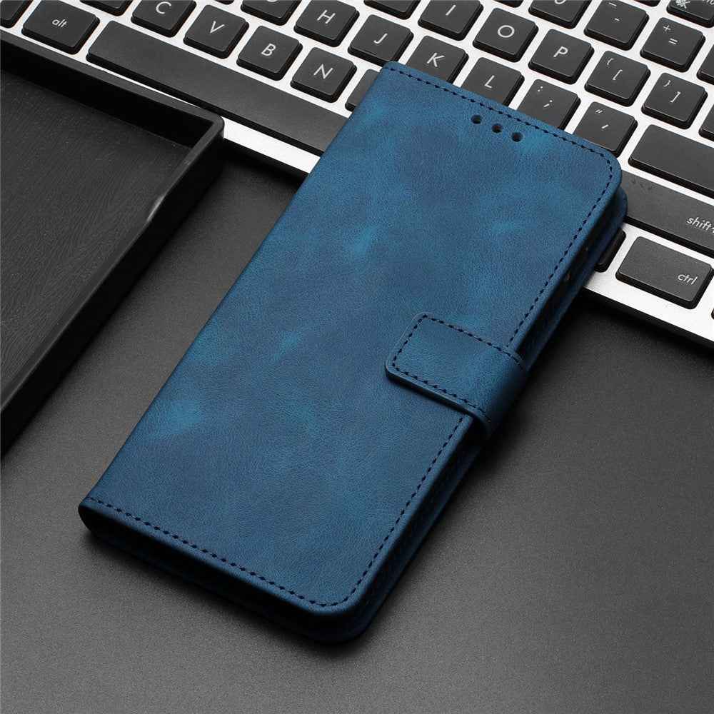 For Samsung Galaxy A57 5G Case Solid Color Leather Wallet Protective Phone Cover - Blue