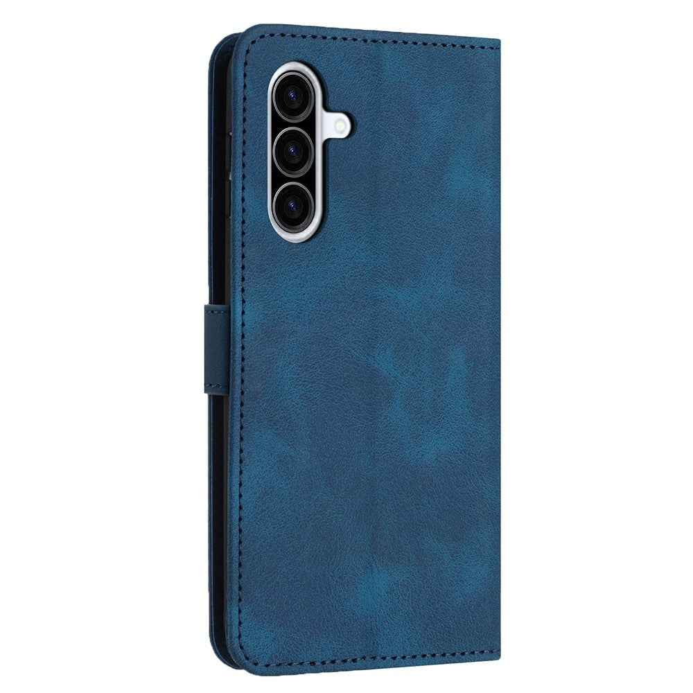 For Samsung Galaxy A57 5G Case Solid Color Leather Wallet Protective Phone Cover - Blue
