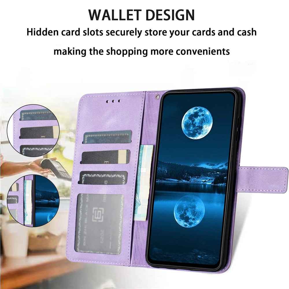 For Samsung Galaxy A57 5G Case Solid Color Leather Wallet Protective Phone Cover - Purple