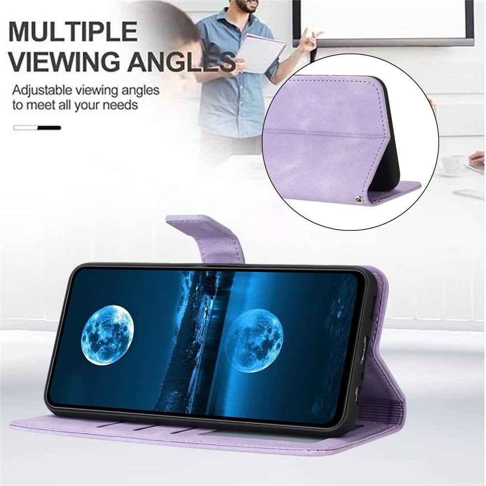 For Samsung Galaxy A57 5G Case Solid Color Leather Wallet Protective Phone Cover - Purple