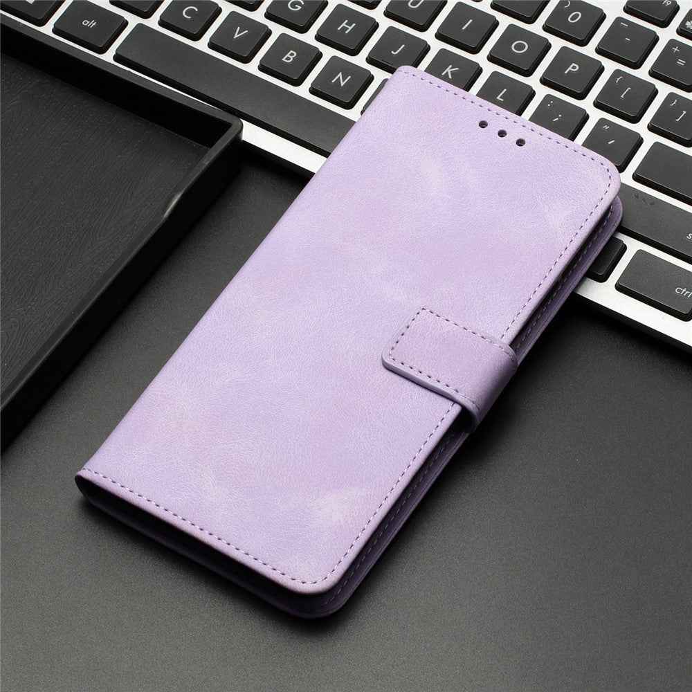 For Samsung Galaxy A57 5G Case Solid Color Leather Wallet Protective Phone Cover - Purple