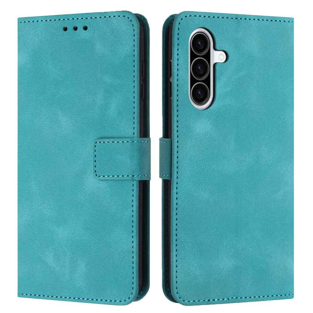 For Samsung Galaxy A57 5G Case Solid Color Leather Wallet Protective Phone Cover - Green