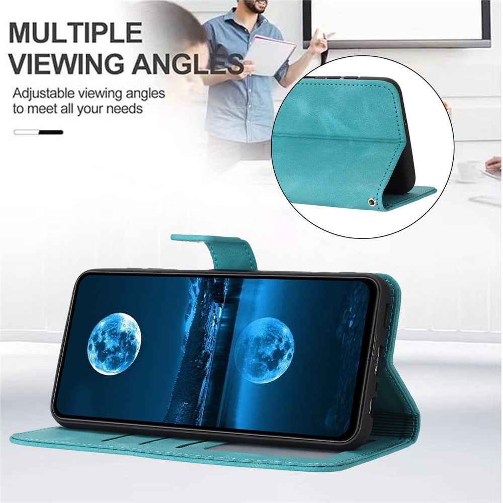 For Samsung Galaxy A57 5G Case Solid Color Leather Wallet Protective Phone Cover - Green