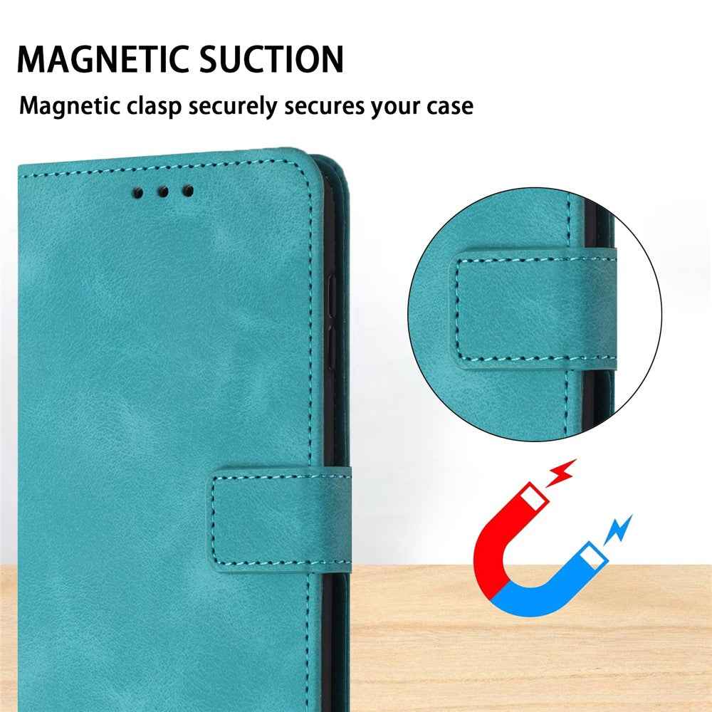 For Samsung Galaxy A57 5G Case Solid Color Leather Wallet Protective Phone Cover - Green