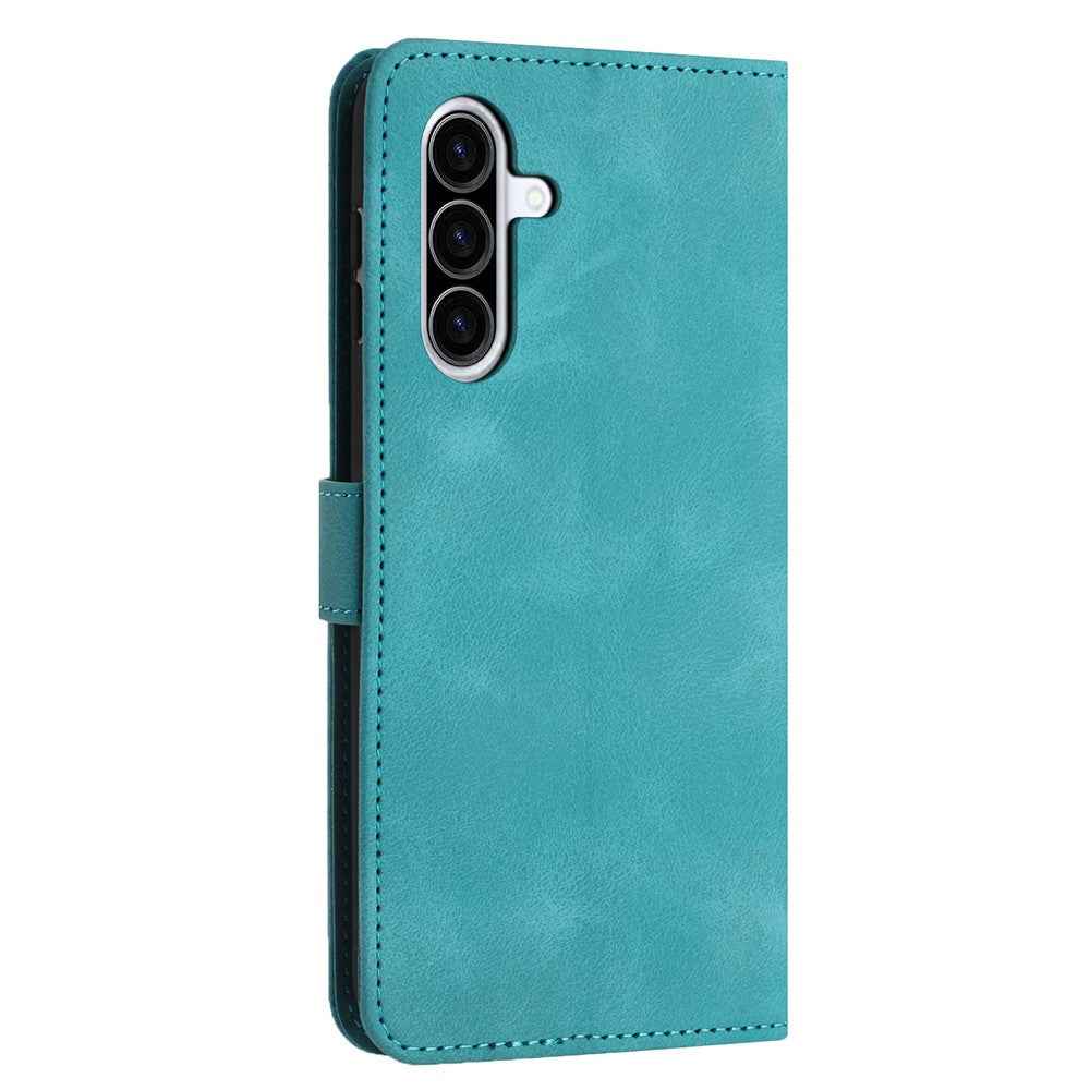 For Samsung Galaxy A57 5G Case Solid Color Leather Wallet Protective Phone Cover - Green