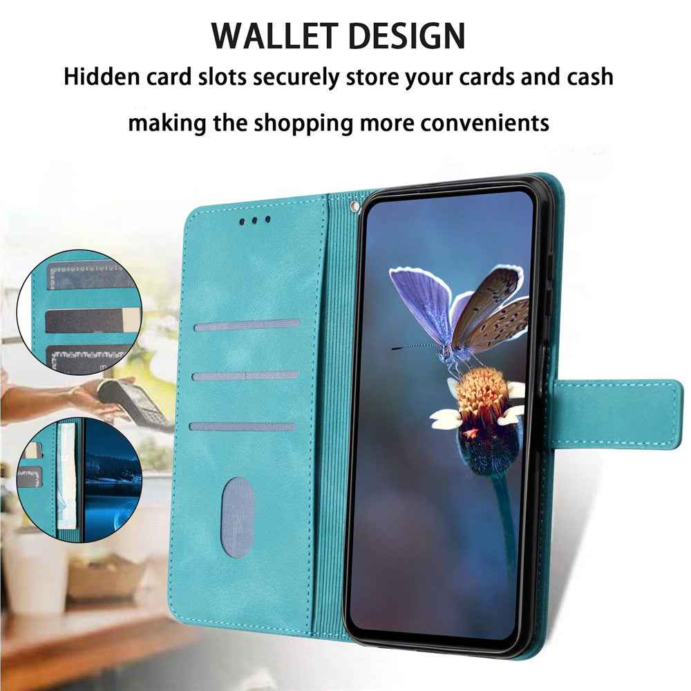 For Samsung Galaxy A57 5G Case Triangle Imprinted Anti-Scratch PU Leather Phone Wallet Cover - Green