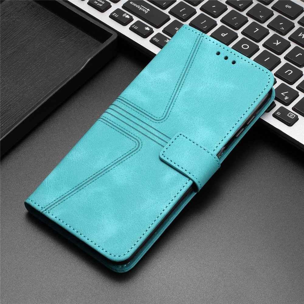 For Samsung Galaxy A57 5G Case Triangle Imprinted Anti-Scratch PU Leather Phone Wallet Cover - Green
