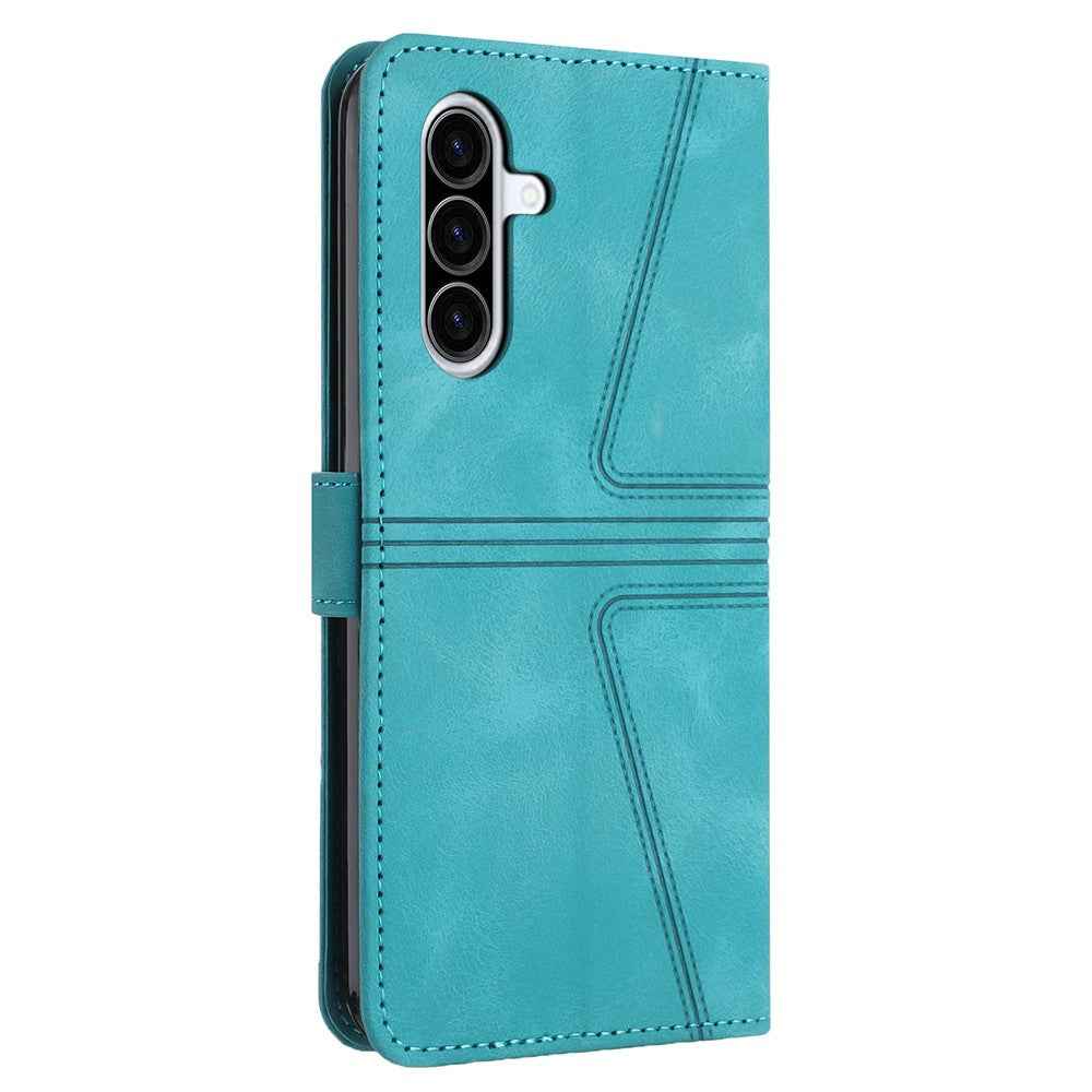 For Samsung Galaxy A57 5G Case Triangle Imprinted Anti-Scratch PU Leather Phone Wallet Cover - Green