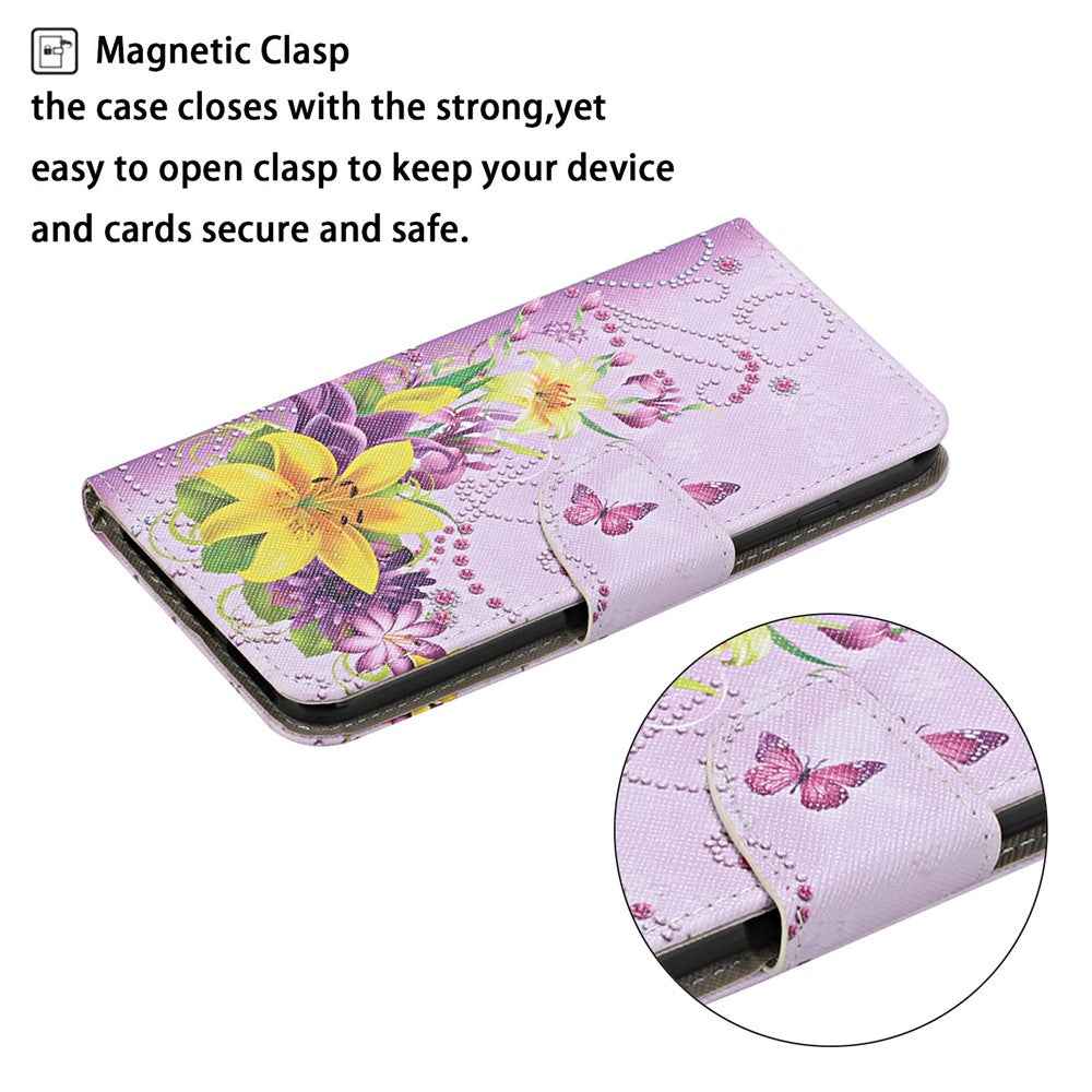 For Samsung Galaxy A57 5G Case Pattern Printing Protective Leather Folio Phone Cover with Wrist Strap - Yellow Butterfly