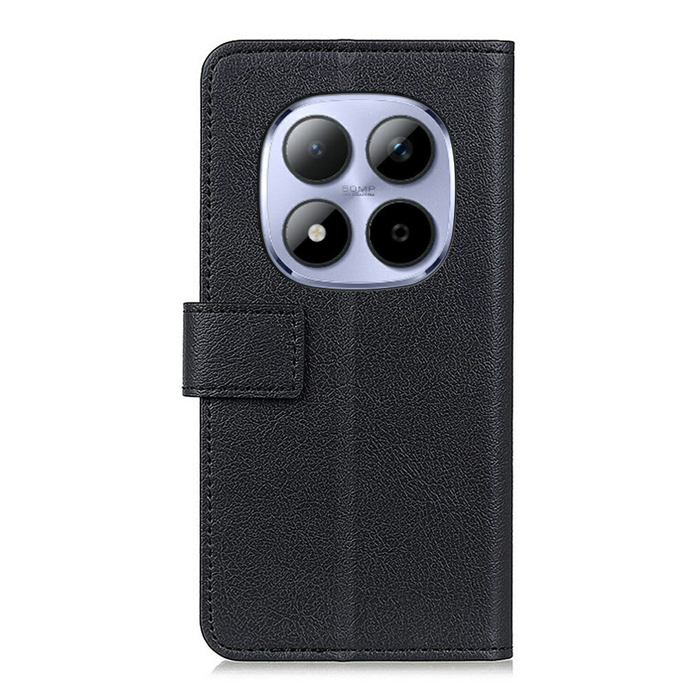 For Xiaomi Redmi Note 15 Pro+ 5G (Global)  /  Poco M8 Pro 5G Case PU Leather Stand Wallet Phone Cover - Black