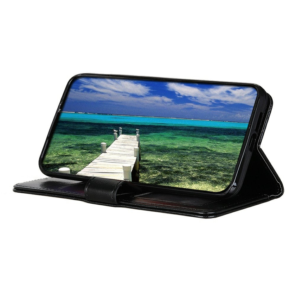 For Xiaomi Redmi Note 15 Pro+ 5G (Global)  /  Poco M8 Pro 5G Case Crazy Horse Texture PU Leather Phone Stand Cover - Black