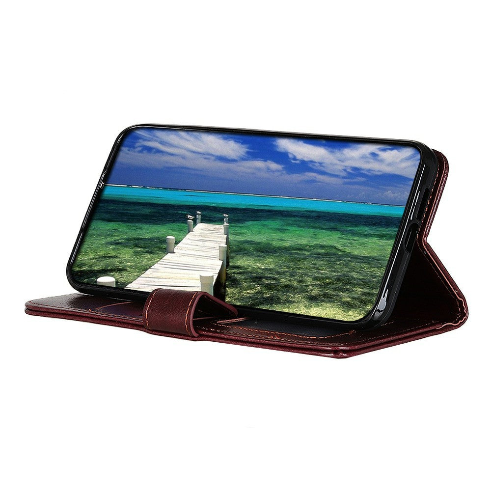 For Xiaomi Redmi Note 15 Pro+ 5G (Global)  /  Poco M8 Pro 5G Case Crazy Horse Texture PU Leather Phone Stand Cover - Brown
