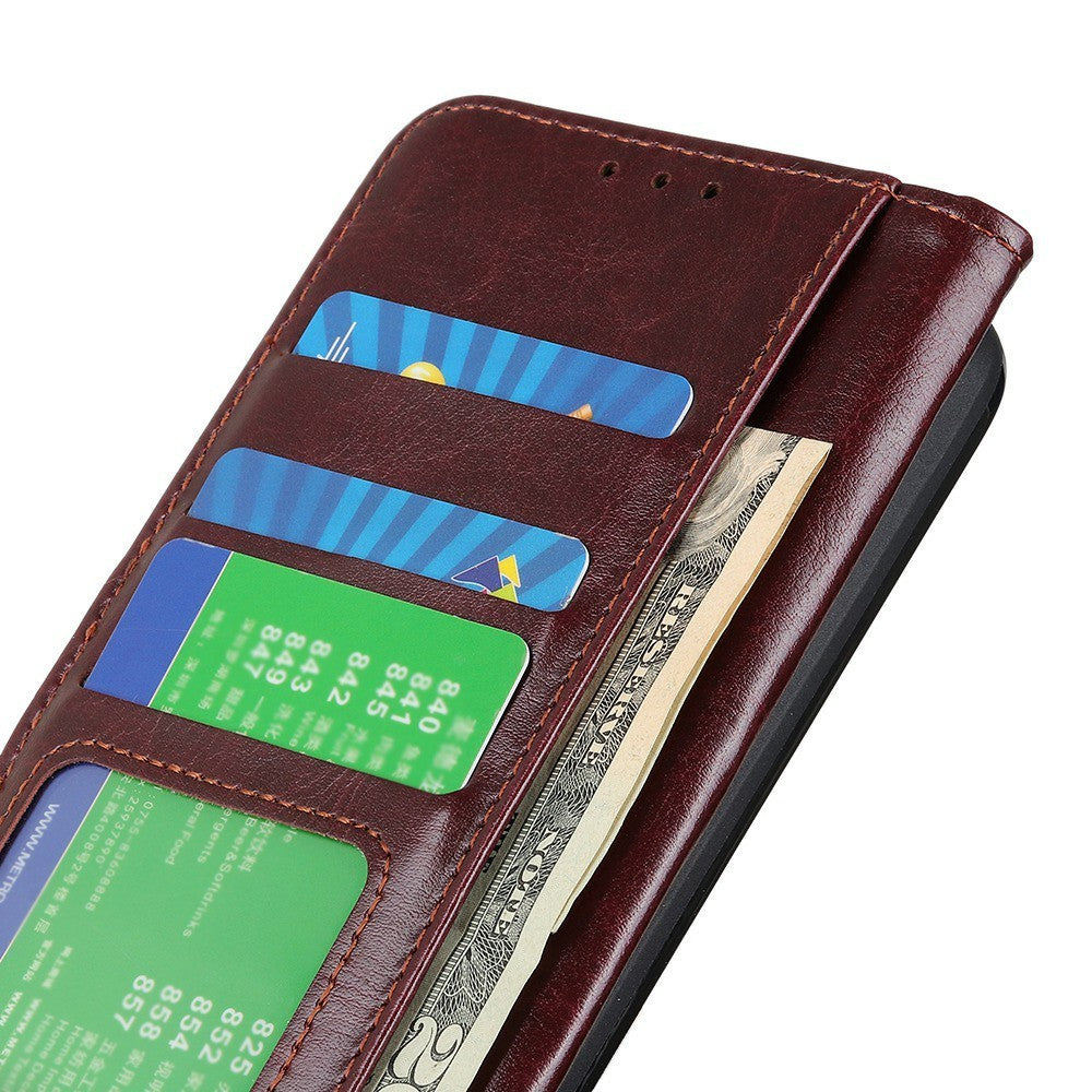 For Xiaomi Redmi Note 15 Pro+ 5G (Global)  /  Poco M8 Pro 5G Case Crazy Horse Texture PU Leather Phone Stand Cover - Brown
