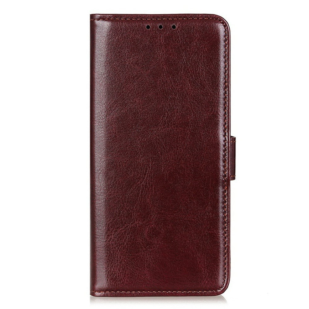 For Xiaomi Redmi Note 15 Pro+ 5G (Global)  /  Poco M8 Pro 5G Case Crazy Horse Texture PU Leather Phone Stand Cover - Brown