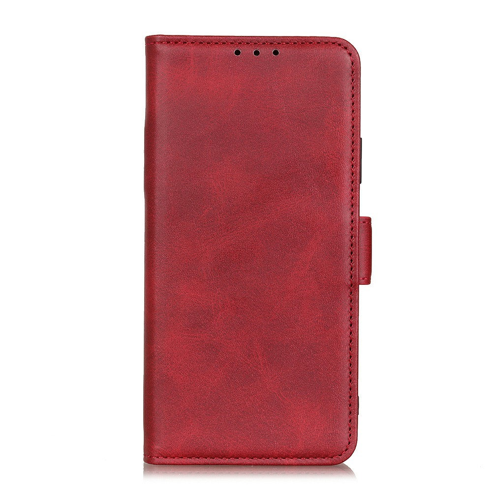 For Xiaomi Redmi Note 15 Pro+ 5G (Global)  /  Poco M8 Pro 5G Case Stand Cowhide Texture PU Leather Phone Cover - Red
