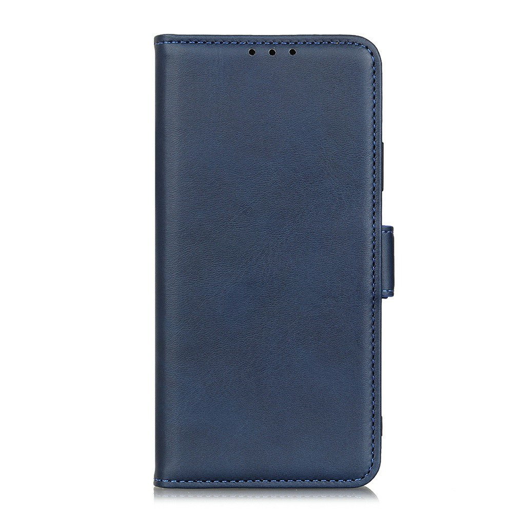 For Xiaomi Redmi Note 15 Pro+ 5G (Global)  /  Poco M8 Pro 5G Case Stand Cowhide Texture PU Leather Phone Cover - Blue