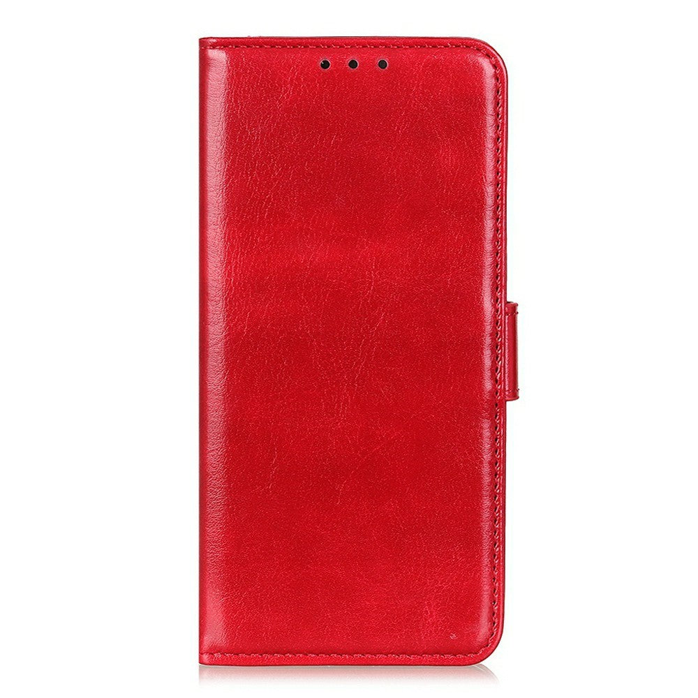 For Xiaomi Redmi Note 15 Pro 4G (Global) Case Crazy Horse Texture PU Leather Phone Stand Cover - Red