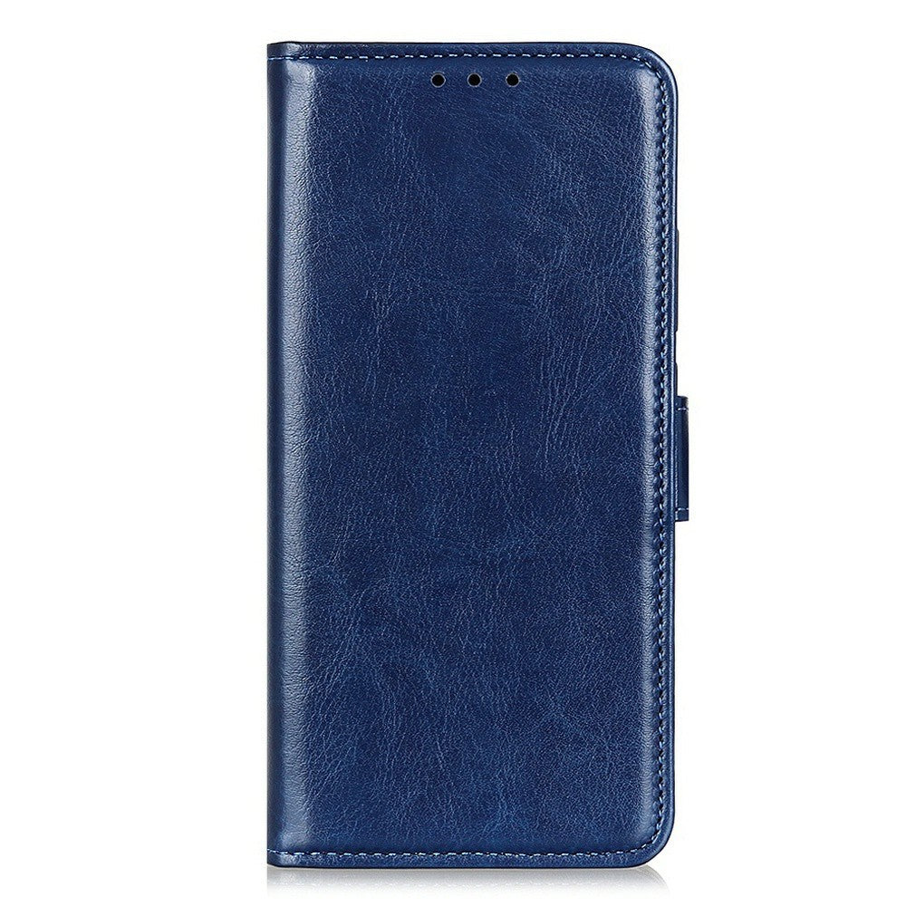 For Xiaomi Redmi Note 15 Pro 4G (Global) Case Crazy Horse Texture PU Leather Phone Stand Cover - Blue