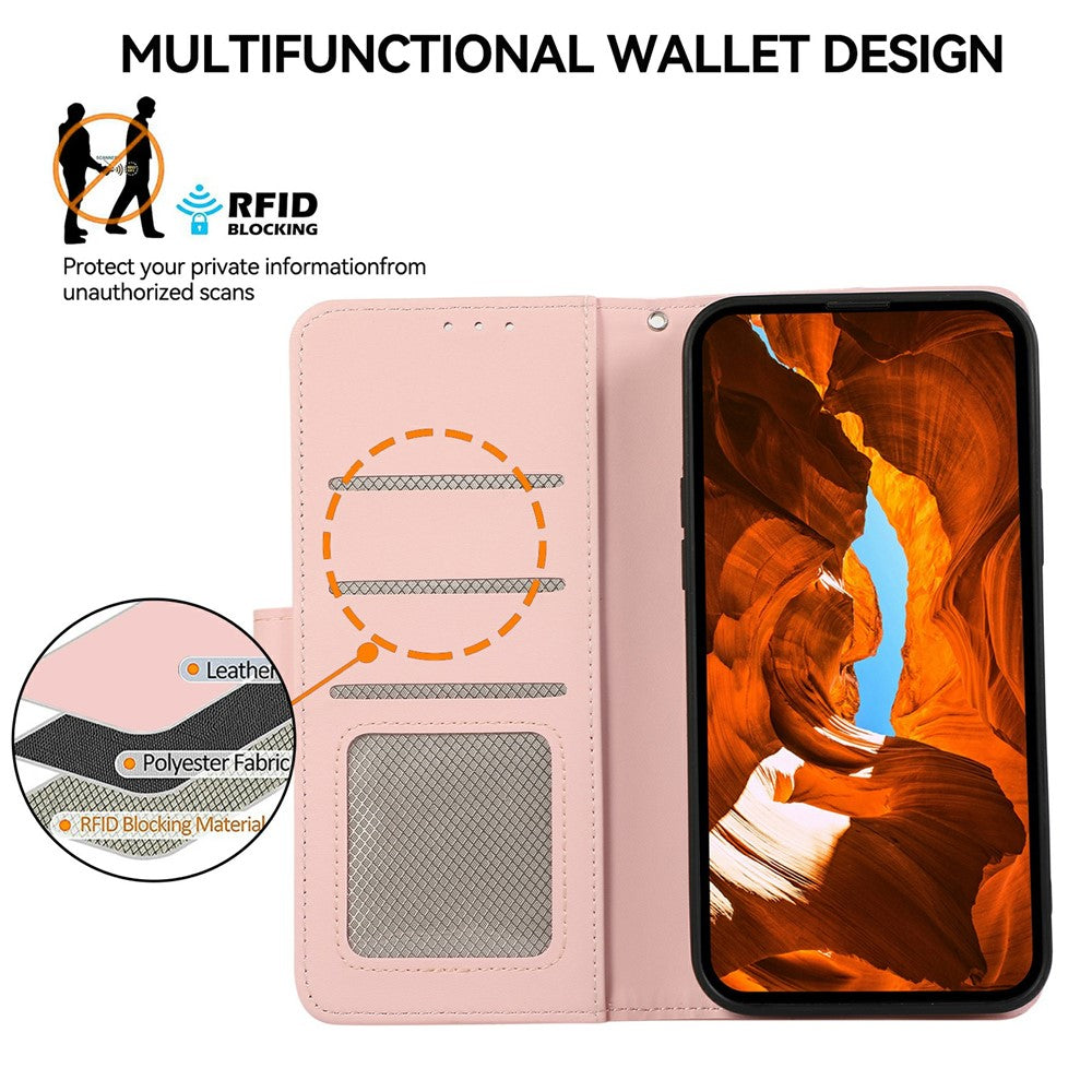For Xiaomi Redmi Note 15 Pro+ 5G (Global)  /  Poco M8 Pro 5G Case RFID Blocking Flip Leather Phone Cover - Pink