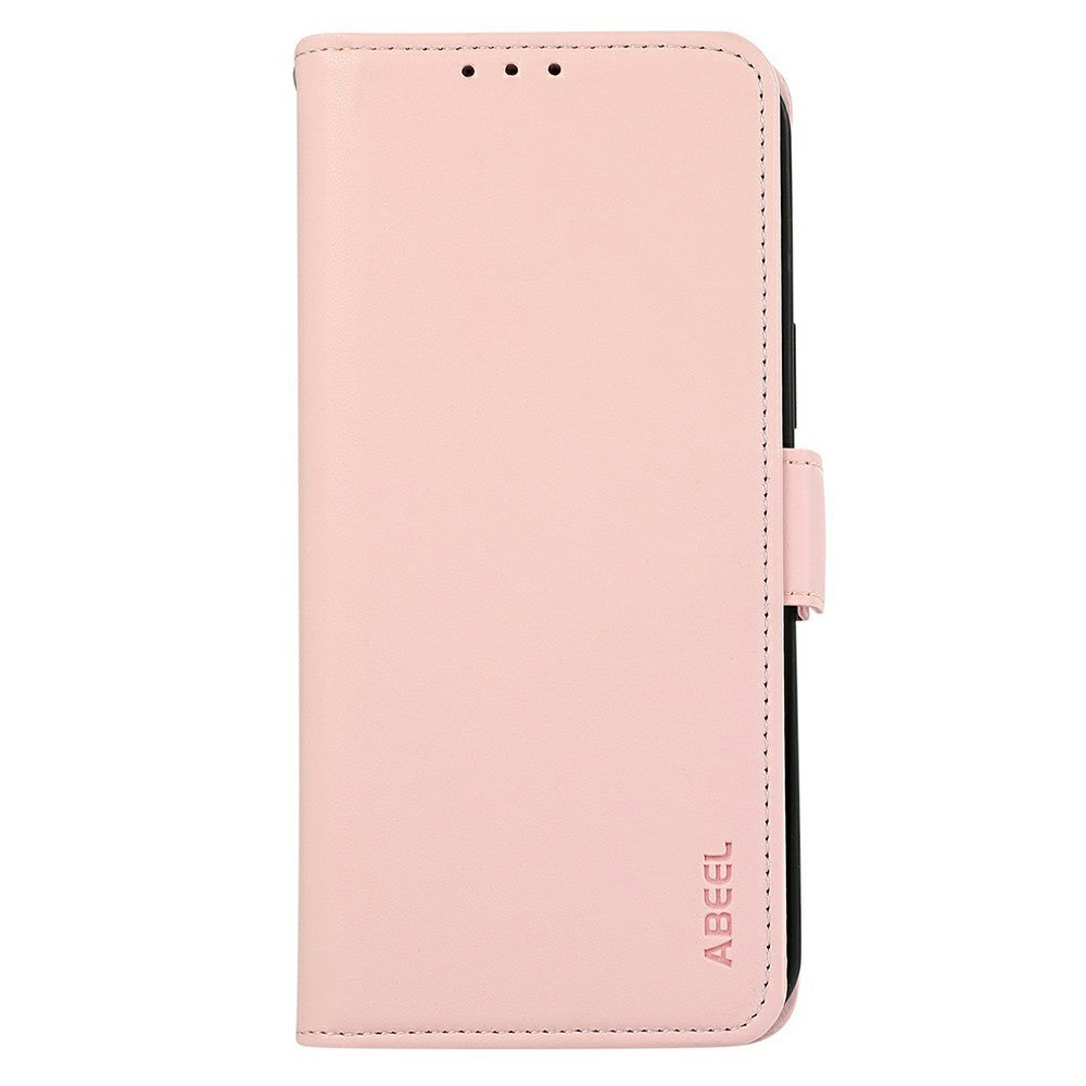 ABEEL For Xiaomi Redmi Note 15 Pro+ 5G (Global)  /  Poco M8 Pro 5G Case Leather Phone Cover with RFID Blocking Wallet - Pink
