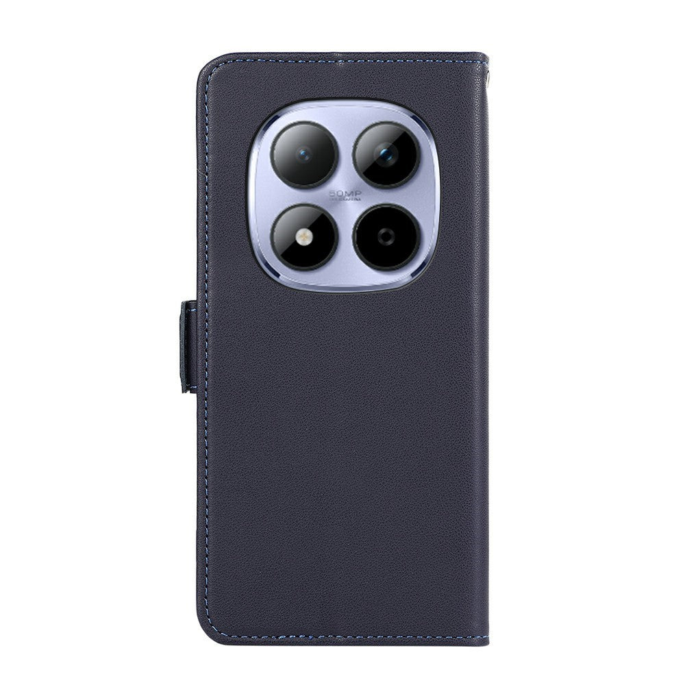 ABEEL For Xiaomi Redmi Note 15 Pro+ 5G (Global)  /  Poco M8 Pro 5G Case Leather Phone Cover with RFID Blocking Wallet - Blue