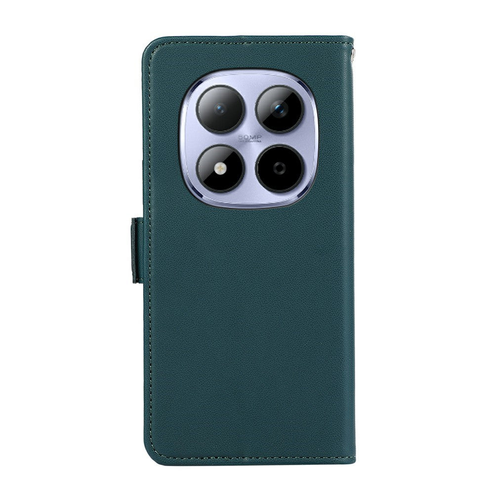 ABEEL For Xiaomi Redmi Note 15 Pro+ 5G (Global)  /  Poco M8 Pro 5G Case Leather Phone Cover with RFID Blocking Wallet - Green
