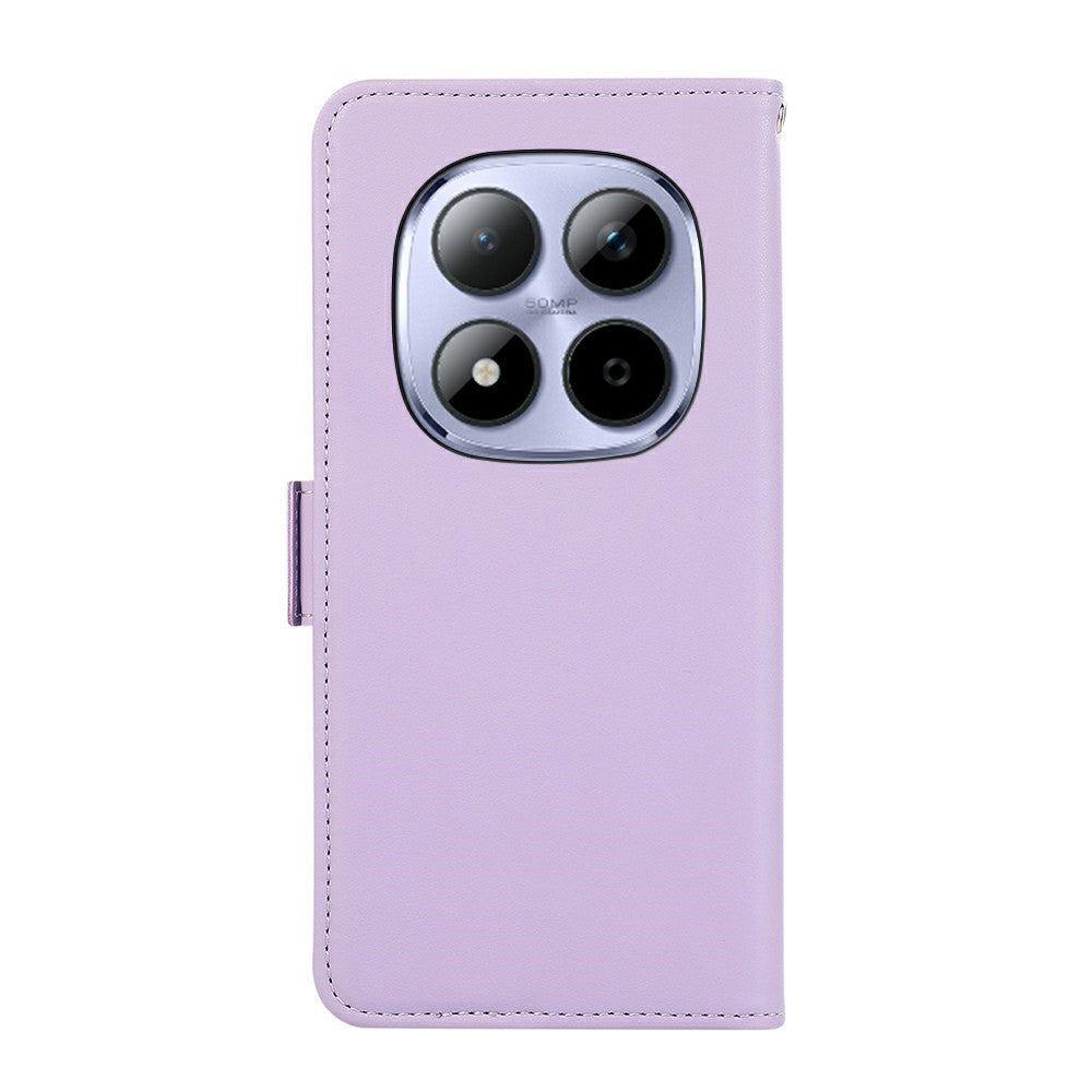 ABEEL For Xiaomi Redmi Note 15 Pro+ 5G (Global)  /  Poco M8 Pro 5G Case Leather Phone Cover with RFID Blocking Wallet - Purple