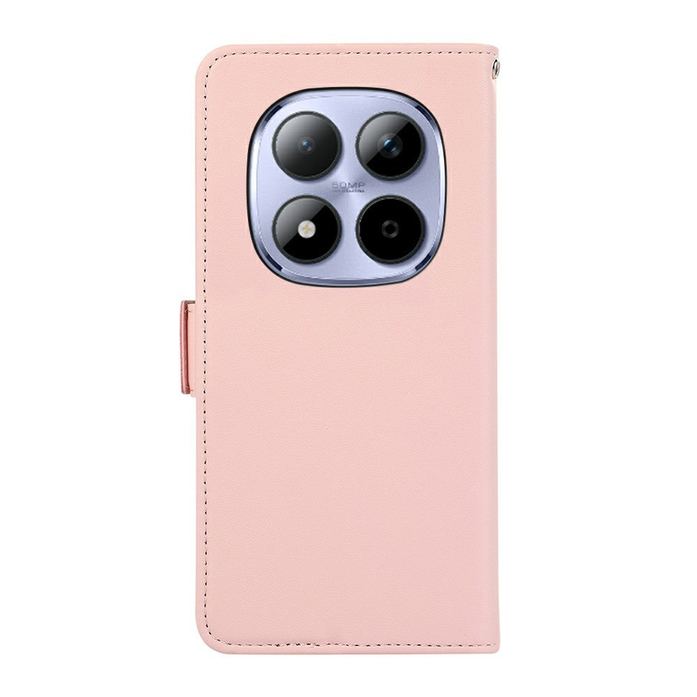 ABEEL For Xiaomi Redmi Note 15 Pro 4G (Global) Case Leather Phone Cover with RFID Blocking Wallet - Pink