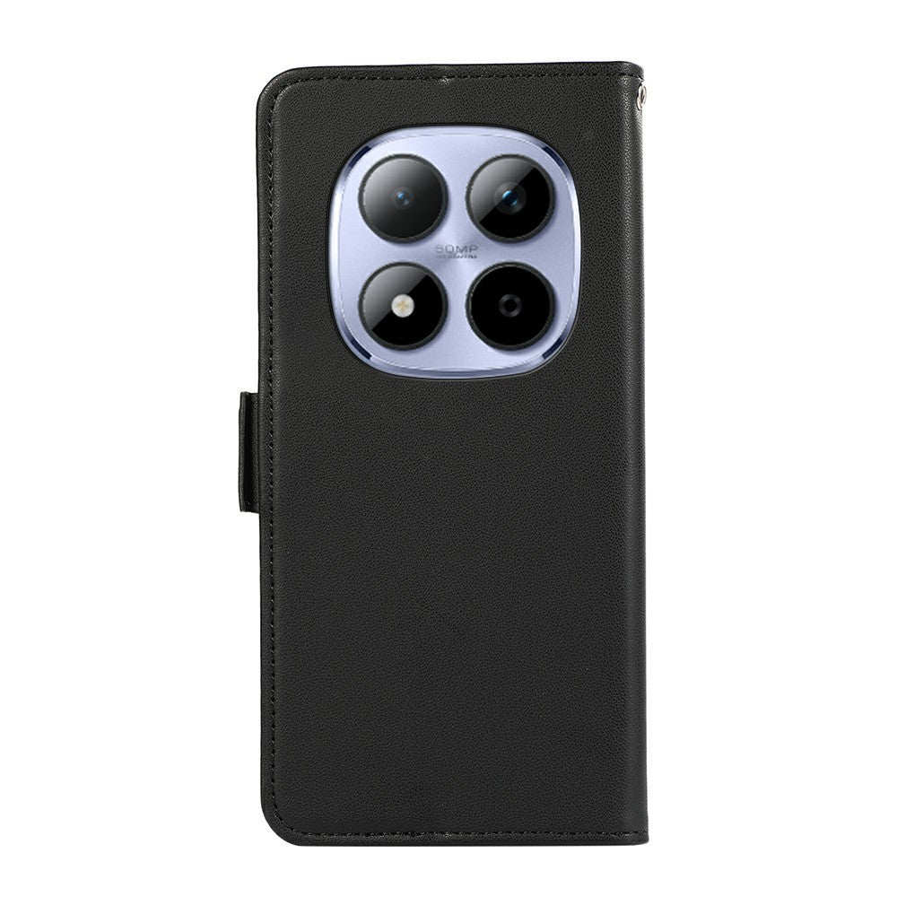 ABEEL For Xiaomi Redmi Note 15 Pro 4G (Global) Case Leather Phone Cover with RFID Blocking Wallet - Black