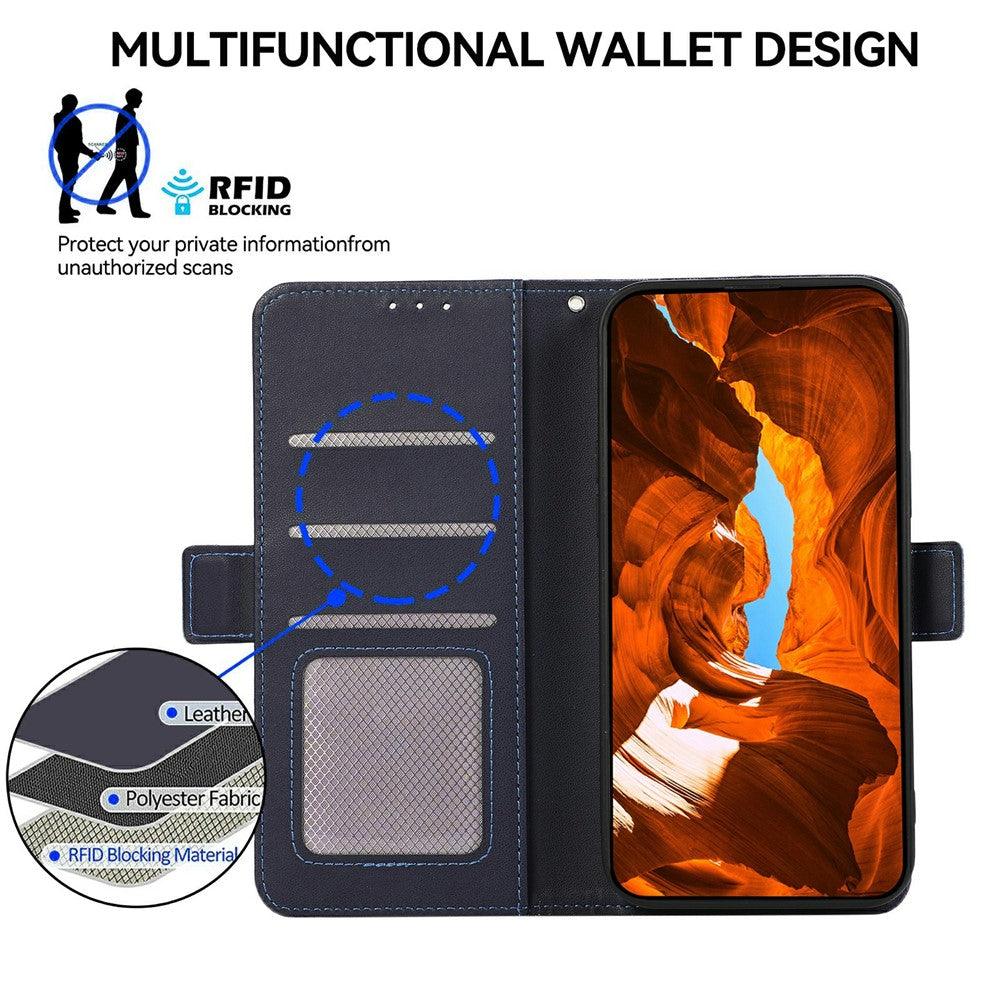 ABEEL For Xiaomi Redmi Note 15 Pro 4G (Global) Case Leather Phone Cover with RFID Blocking Wallet - Blue