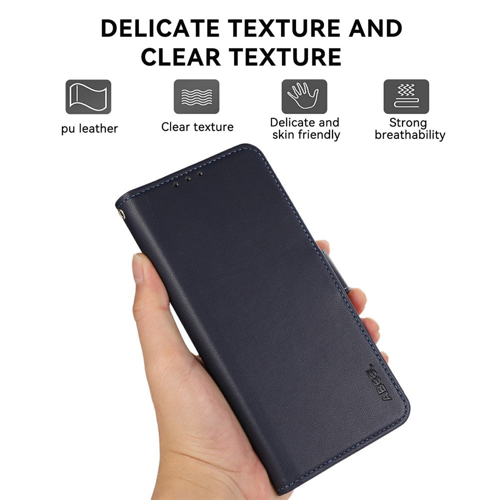 ABEEL For Xiaomi Redmi Note 15 Pro 4G (Global) Case Leather Phone Cover with RFID Blocking Wallet - Blue