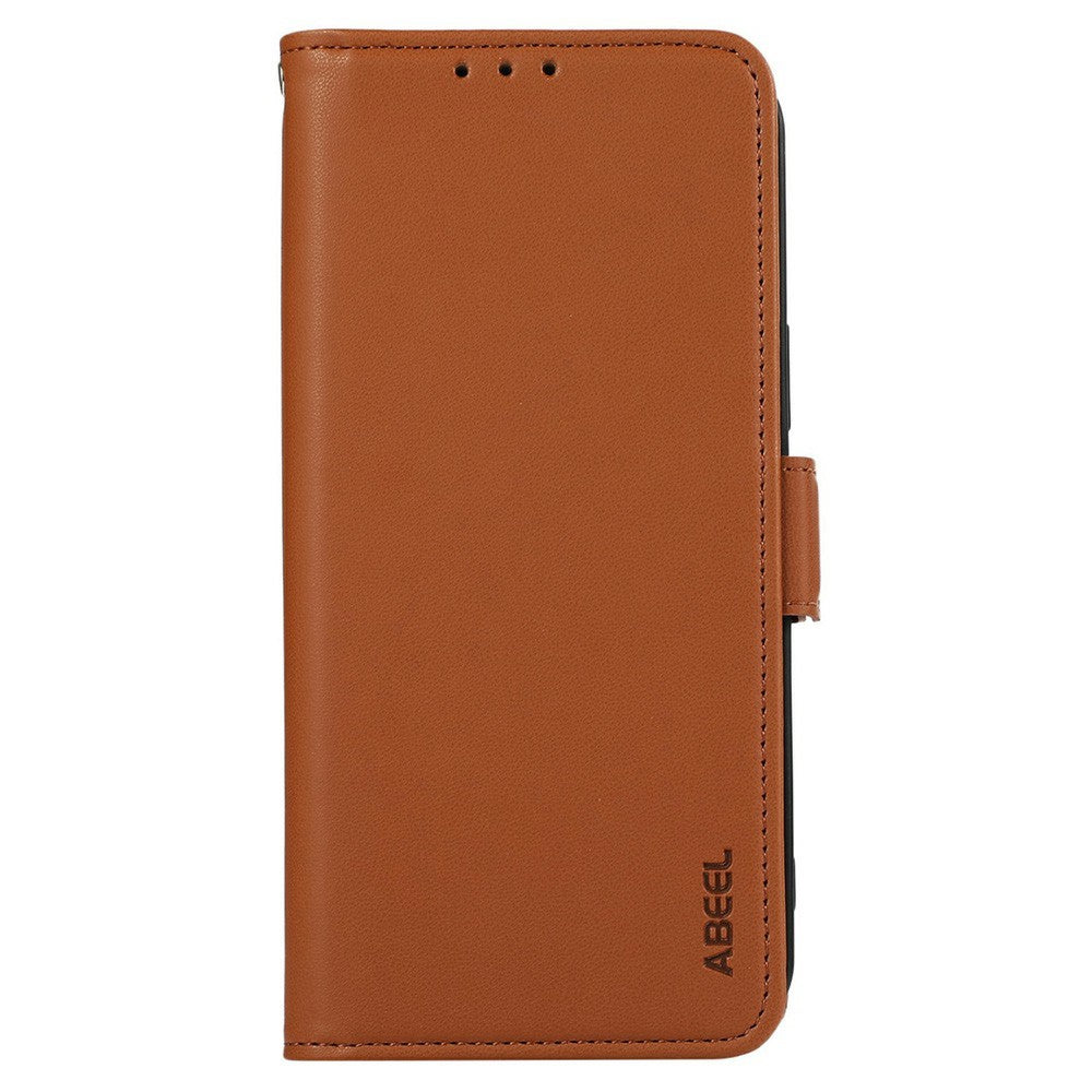 ABEEL For Xiaomi Redmi Note 15 Pro 4G (Global) Case Leather Phone Cover with RFID Blocking Wallet - Brown