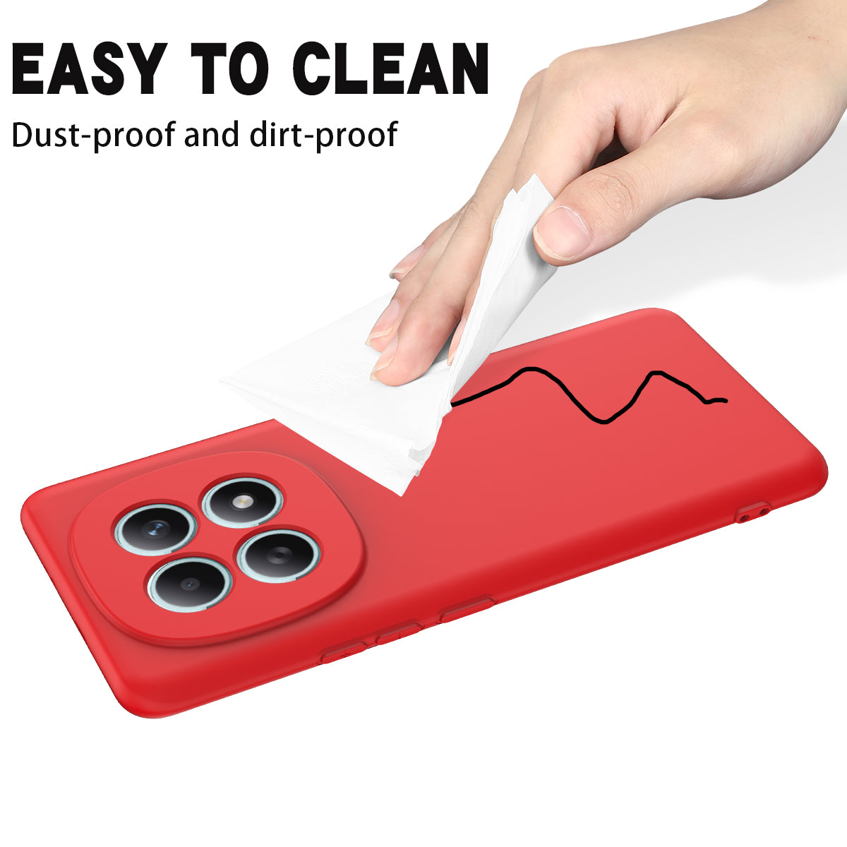 For Xiaomi Redmi Note 15 4G (Global) Liquid Silicone Case Phone Back Cover with Hand Strap - Red