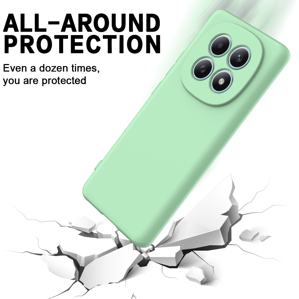 For Xiaomi Redmi Note 15 4G (Global) Liquid Silicone Case Phone Back Cover with Hand Strap - Green