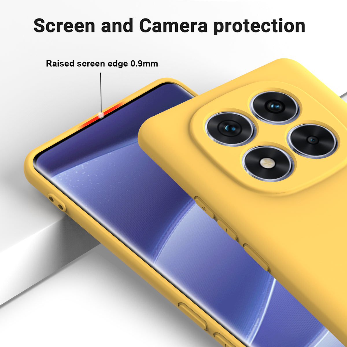 For Xiaomi Redmi Note 15 Pro 5G (Global) Liquid Silicone Case Phone Back Cover with Hand Strap - Yellow