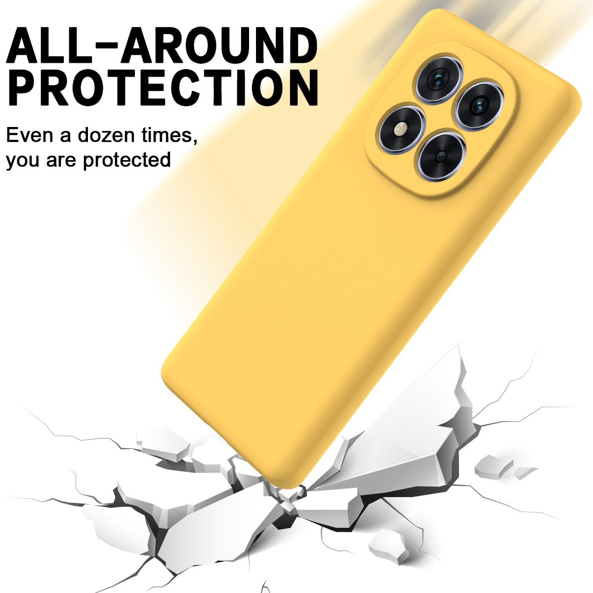 For Xiaomi Redmi Note 15 Pro 5G (Global) Liquid Silicone Case Phone Back Cover with Hand Strap - Yellow